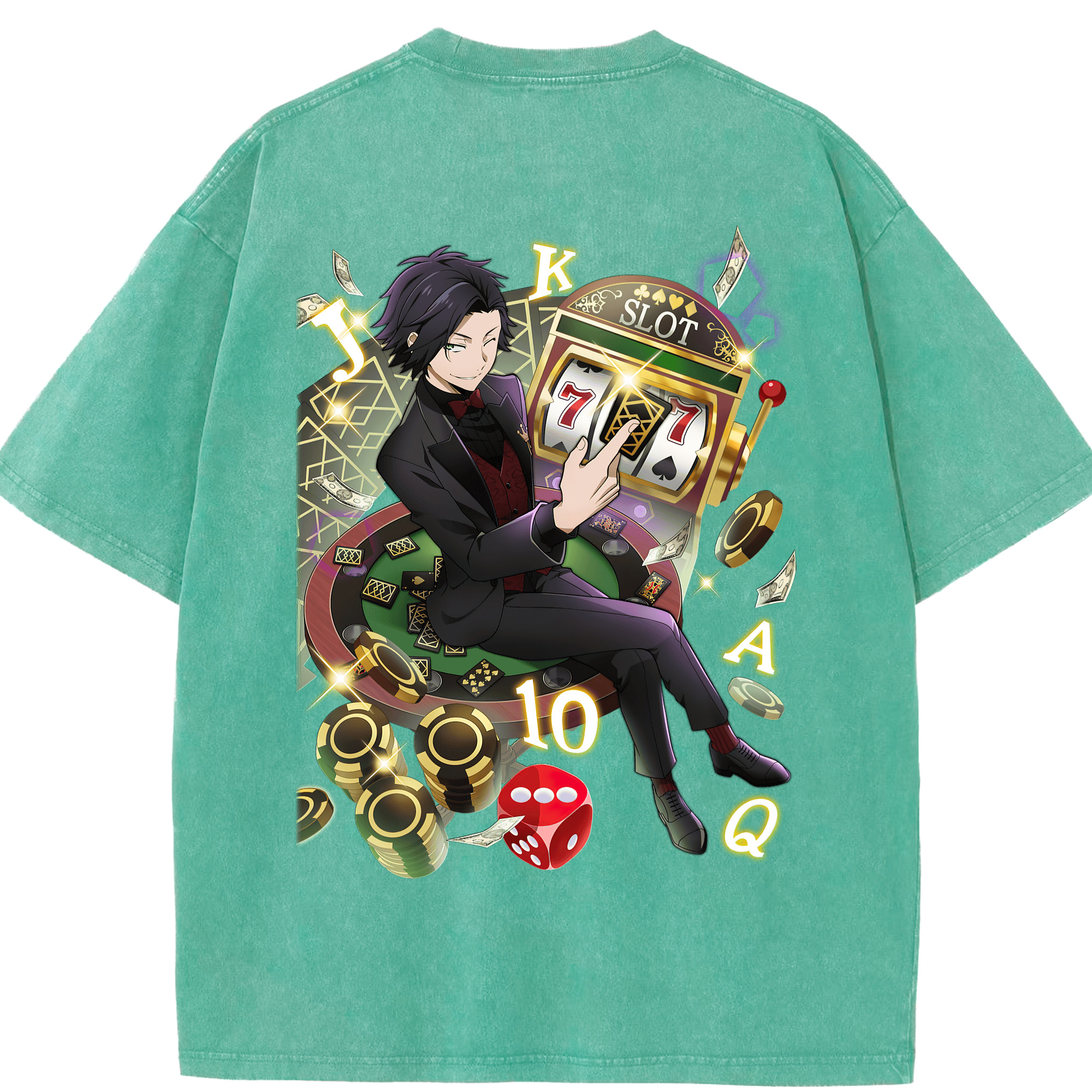 （画像用） 文豪ストレイドッグス Bungo Stray Dogs 綿100% ヴィンテージ風 半袖Tシャツ（背面プリント）